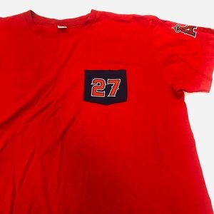 Angels Baseball #27 Red Jersey Tee adult XL